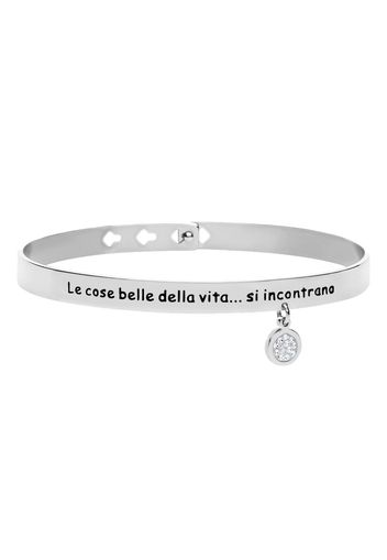 Bangle in acciaio con strass Le cose belle della vita.. si incontrano. per Donna