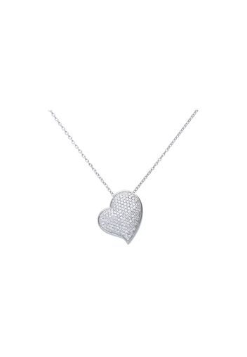 Girocollo in argento con pendente cuore con pavÃ© di zirconi per Donna