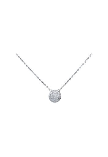 Girocollo in argento con pendente circolare con pavÃ© di zirconi per Donna