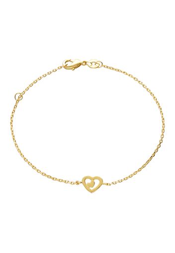 Bracciale placcato oro con dettaglio cuore nel cuore per Donna