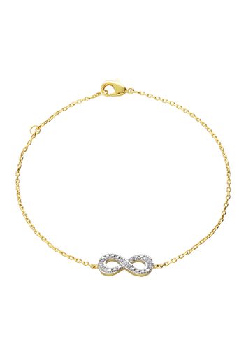 Bracciale placcato oro con infinito con zirconi per Donna