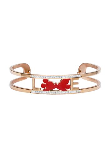 Bangle 'Love' in acciaio rosato e strass con Minni e Topolino per Donna