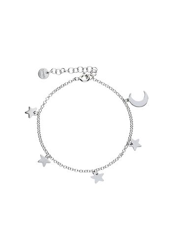 Bracciale in argento rodiato con stelle e luna per Donna