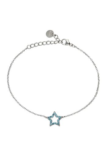 Bracciale stella in argento e zirconi azzurri per Donna