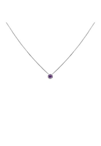 Girocollo in argento con zircone viola per Donna