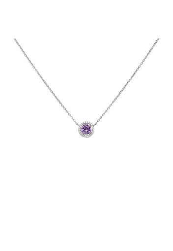 Girocollo in argento con zircone viola e zirconi bianchi per Donna