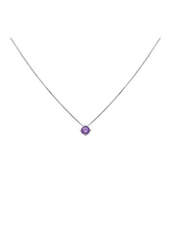 Girocollo in argento con zircone viola per Donna