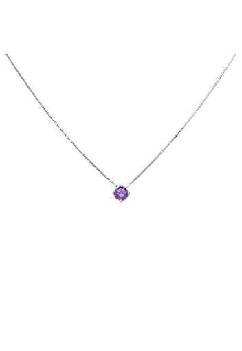 Girocollo in argento con zircone viola per Donna