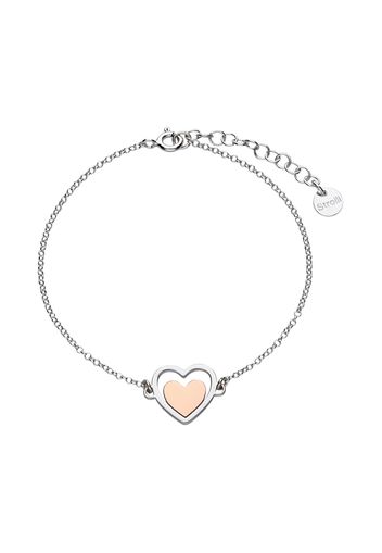 Bracciale in argento con cuore rosato per Donna