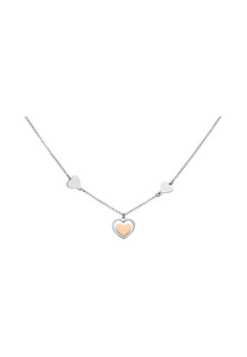 Girocollo in argento con cuore rosato per Donna