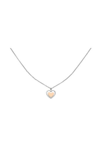 Girocollo in argento con cuore rosato per Donna