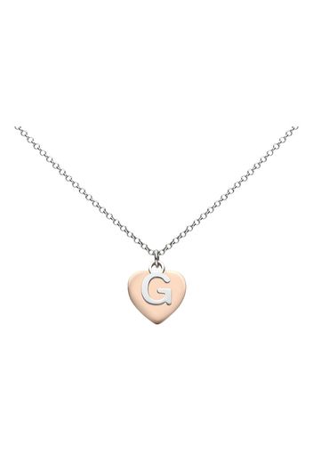 Collana Silver Collection Argento Bicolore Cuore e Lettera G per Donna