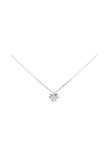 Collana in oro bianco con pendente forma cuore e diamanti 0,07ct per Donna