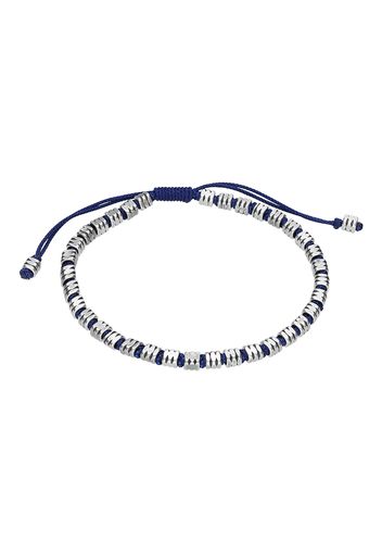 Bracciale cordino blu con inserti acciaio per Uomo