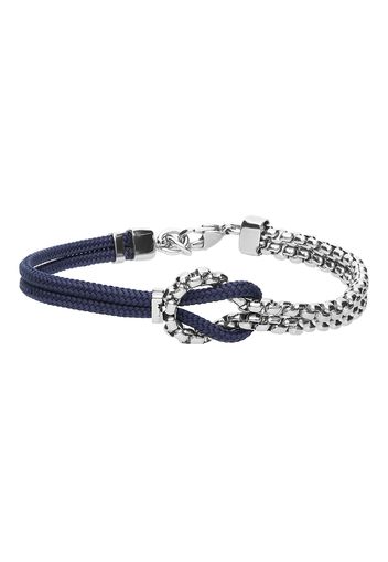 Bracciale in acciaio e corda blu per Uomo