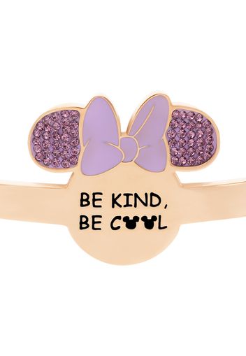 Bracciale rigido in acciaio rosato 'Be kind, be cool' Minni con strass per Donna