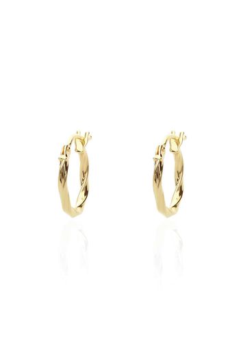 Orecchini a cerchio in oro giallo intrecciato 10 mm per Donna