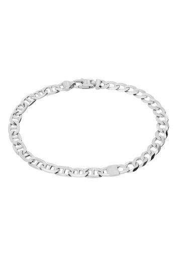 Bracciale in argento rodiato maglia mista groumette e marina per Uomo