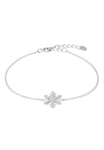 Bracciale in argento rodiato con fiocco di neve e zirconi per Donna