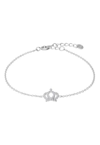 Bracciale in argento rodiato con corona e zirconi per Donna