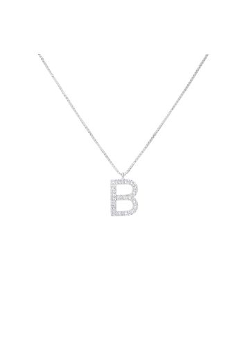 Collana in oro bianco con lettera B e diamanti 0,095 ct per Donna