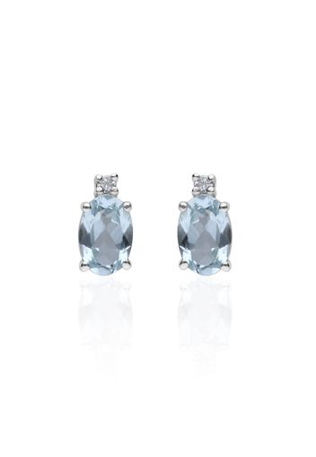 Orecchini in oro bianco, con acquamarina 0,80 ct e diamanti 0,02 ct per Donna