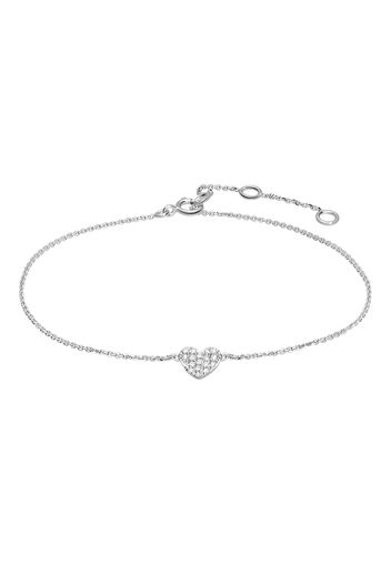 Bracciale cuore in oro bianco e diamanti 0,06 ct per Donna