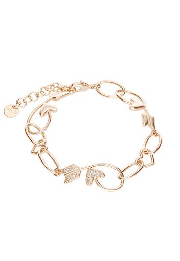 Bracciale in ottone rosato con freccia di Cupido con strass per Donna