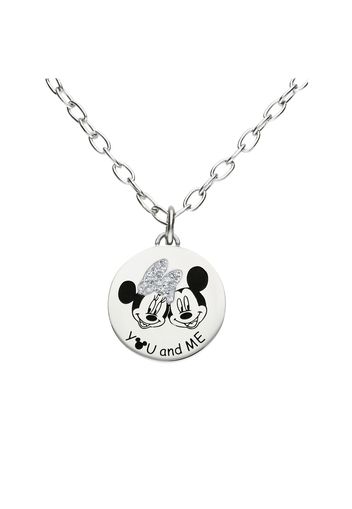 Collana in acciaio 'YOU and ME' con Minni e Topolino con strass per Donna