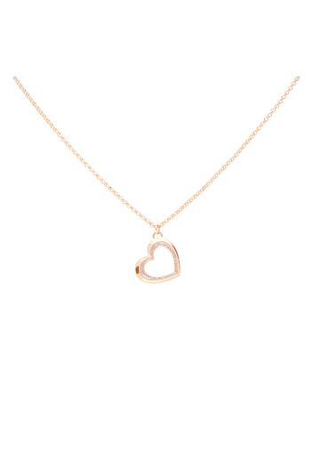 Collana in ottone oro rosa con pendente cuore glitter per Donna