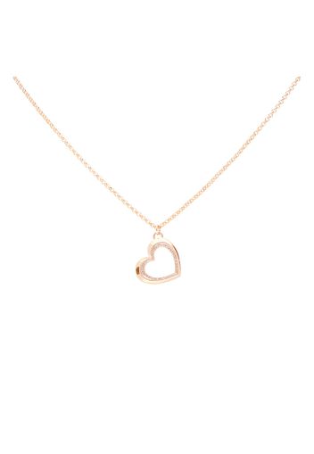 Collana in ottone oro rosa con pendente cuore glitter per Donna