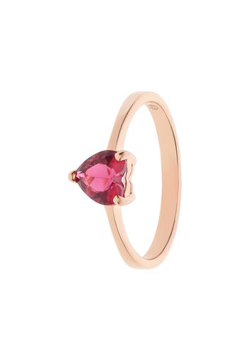 Anello in argento rosato con zircone fucsia forma cuore per Donna