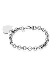 Bracciale con charm cuore in argento 925 rodiato per Donna