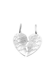 Ciondolo cuore You & Me in argento 925 rodiato per Unisex