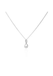 Collana in oro bianco con diamanti 0,035 ct per Donna