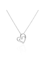 Collana in oro bianco e diamanti 0,005 ct con ciondolo Cuore per Donna