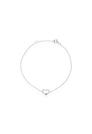 Bracciale in oro bianco e diamanti 0,004 ct con charm a forma di cuore per Donna