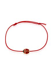 Bracciale con coccinella in oro giallo e cordino rosso per Bimbi