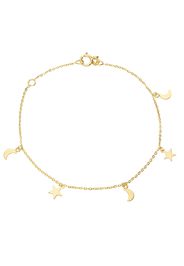 Bracciale in oro giallo con stelle e lune per Donna