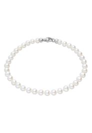 Bracciale perle d'acqua dolce AA bianche 4x4,5 mm con chiusura in oro bianco per Donna