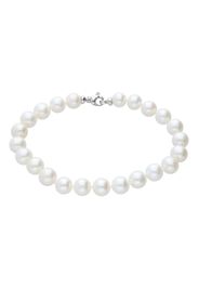 Bracciale perle d'acqua dolce AA bianche 7x7,5 mm con chiusura in oro bianco per Donna