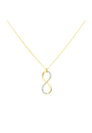 Collana in oro giallo con pendente infinito e diamanti 0,012ct per Donna