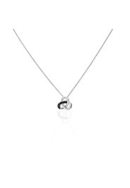 Collana in oro bianco con diamanti bianchi 0,0253ct e neri 0,045ct per Donna