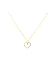 Collana in oro giallo con ciondolo cuore e diamanti 0,05ct per Donna