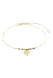 Bracciale in oro giallo con ciondolo cuore e boules bicolore per Donna