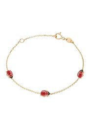 Bracciale in oro giallo con tre coccinelle rosse per Donna