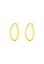 Orecchini a cerchio in oro giallo mezzo tondo 20 MM per Donna