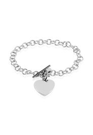 Bracciale charm cuore in acciaio per Donna