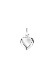 Ciondolo cuore bombato in argento 925 rodiato per Unisex