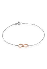 Bracciale infinito in argento rosato 925 e zirconi per Donna